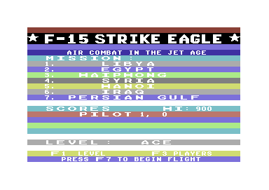 F-15 Strike Eagle screenshot 2 for Commodore 64